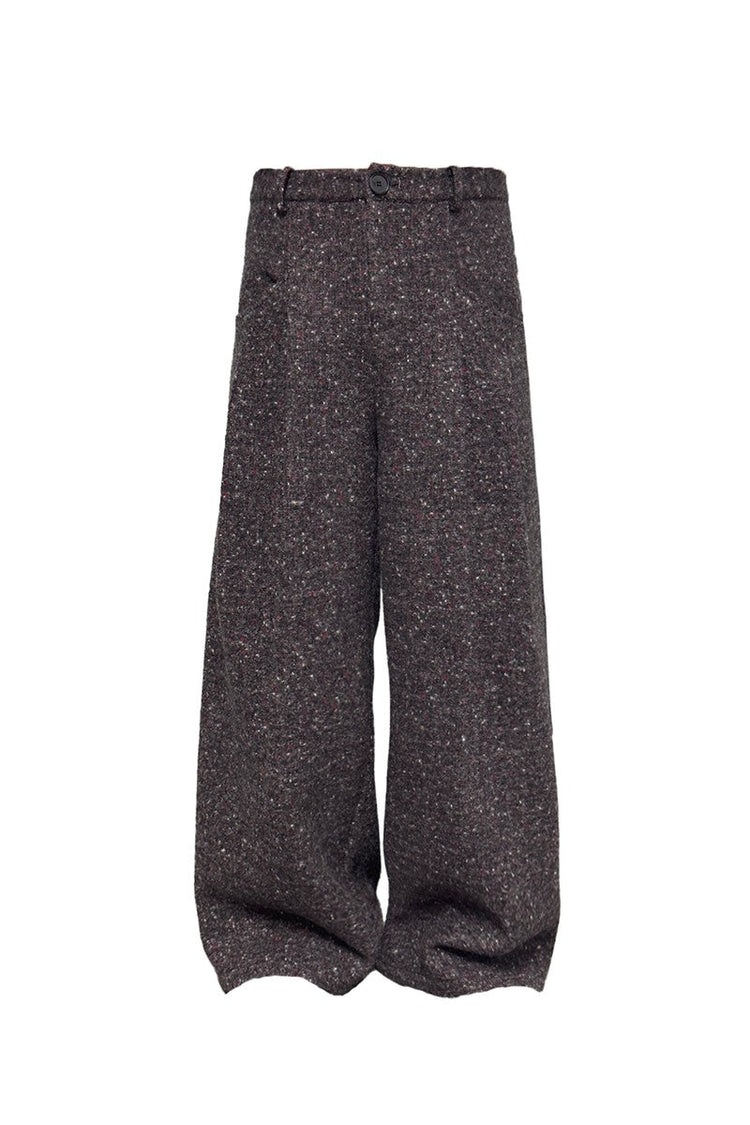 Double Pleated Tweed Trousers