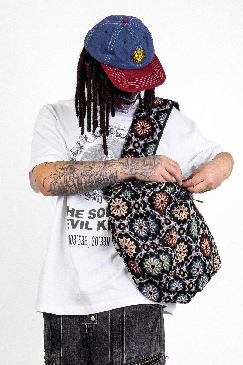 Jacquard Embroidered Crossbody Bag