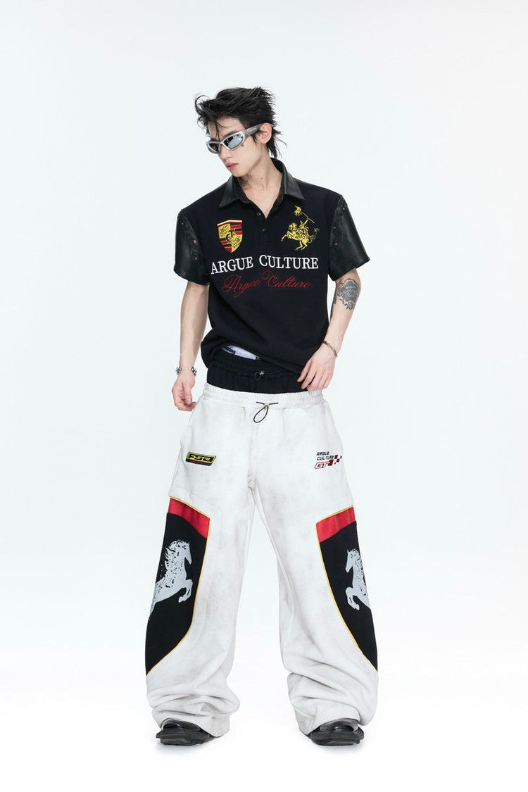 Washed Racing Baggy Sweatpants — Argue Culture — view 2