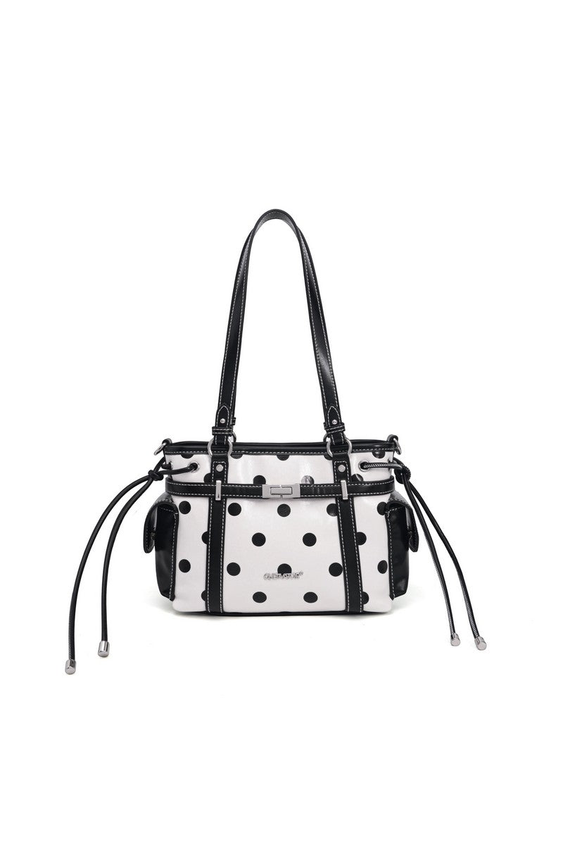 Polka Dot Basket Bag
