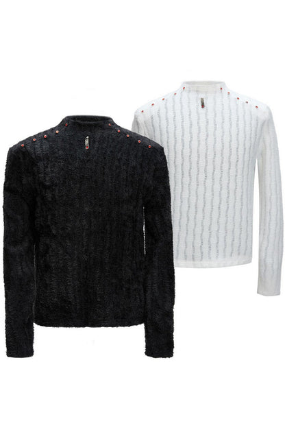 Embellished Padded Shoulder Long Sleeve