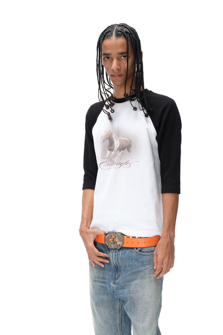 Waffle Three Quarter Raglan Tee — Blind/No Plan — view 2