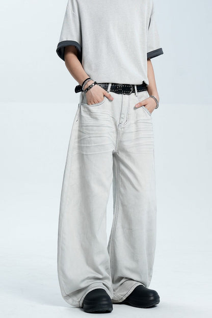 Washed Gray Blade Jeans — Trenqor Basics — view 2