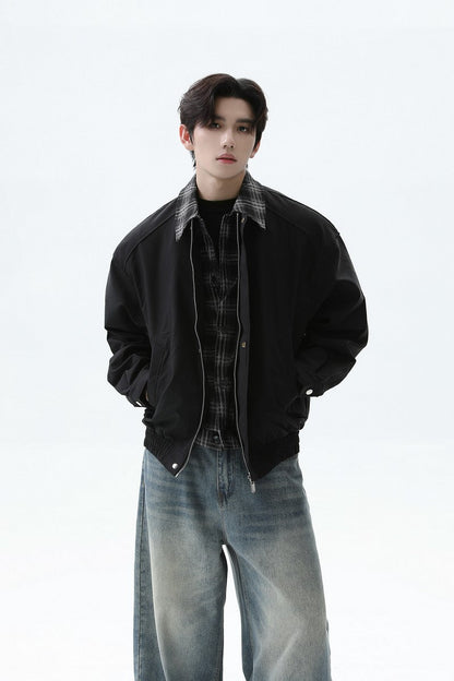 Plaid Layered Look Casual Jacket