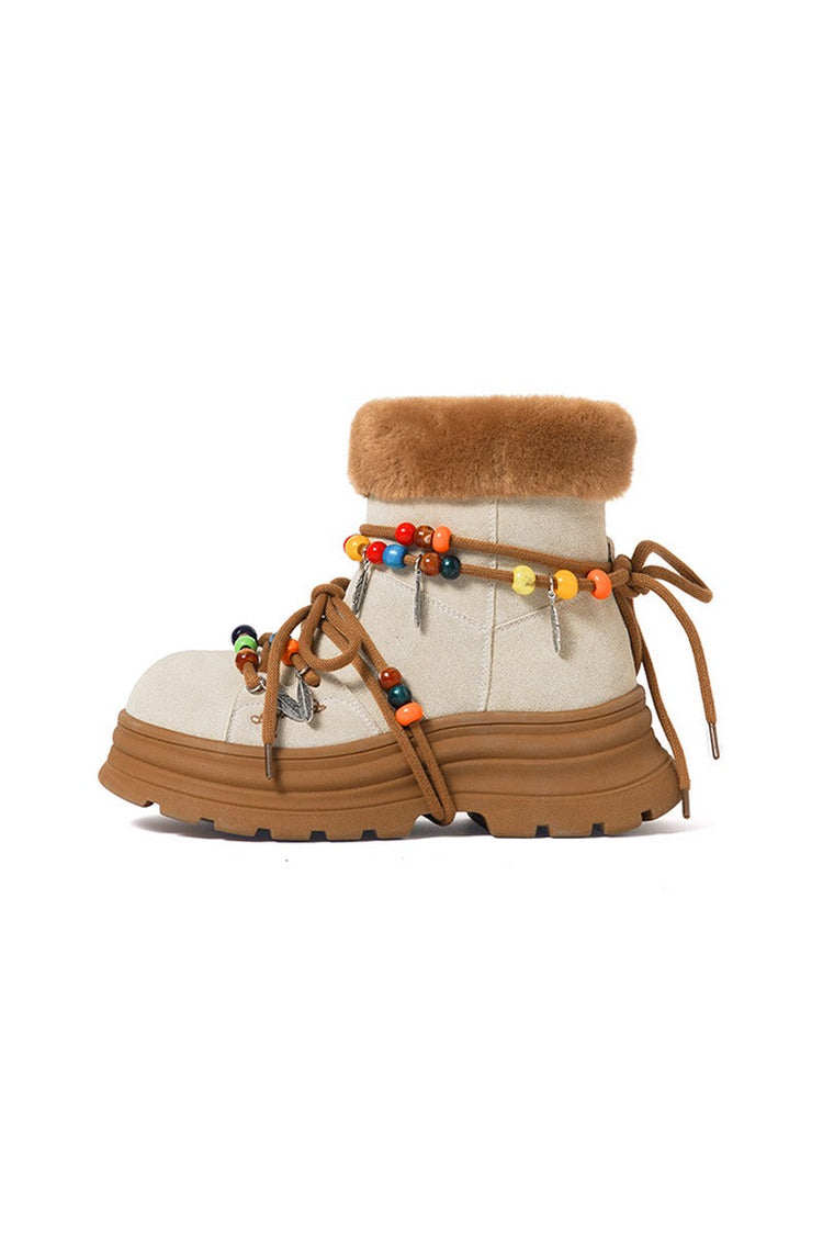 Khaki Chunky Snow Boots — Killwinner