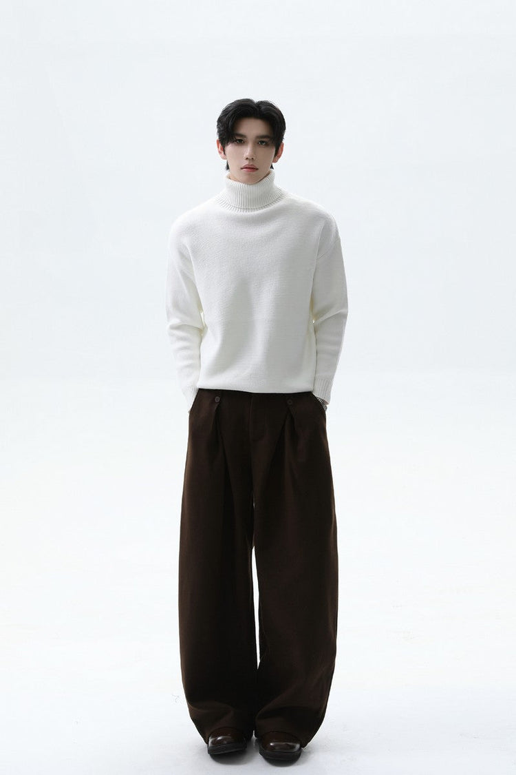 Heavyweight Turtleneck Knit Sweater
