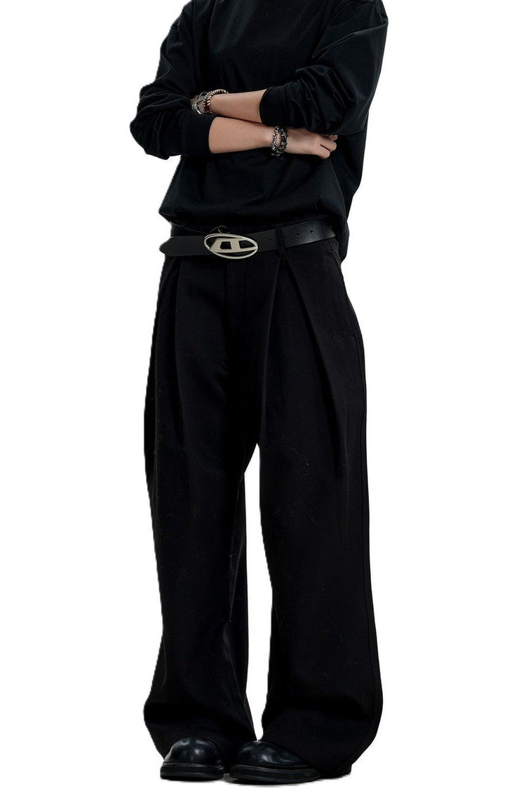 Draped Pleated Trousers — Trenqor Basics