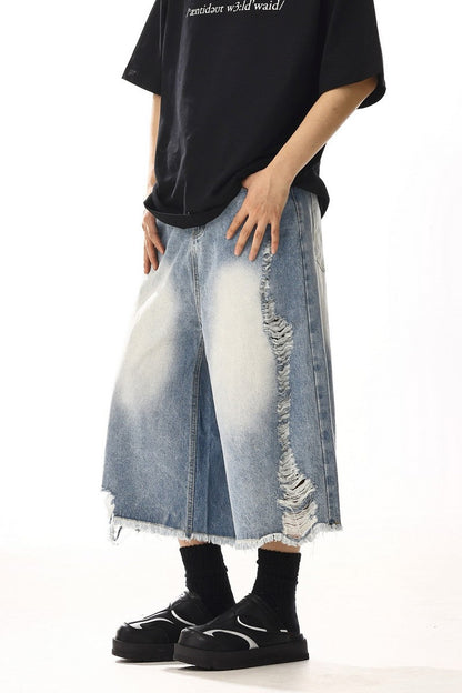 Distressed Raw Hem Jeans