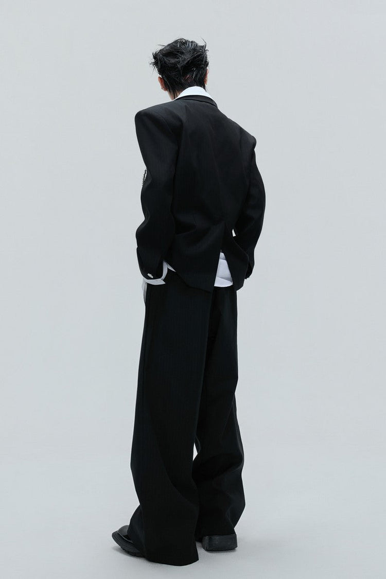Striped Cinched Waist Trousers