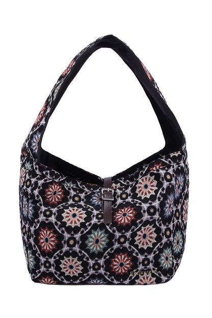 Jacquard Embroidered Crossbody Bag