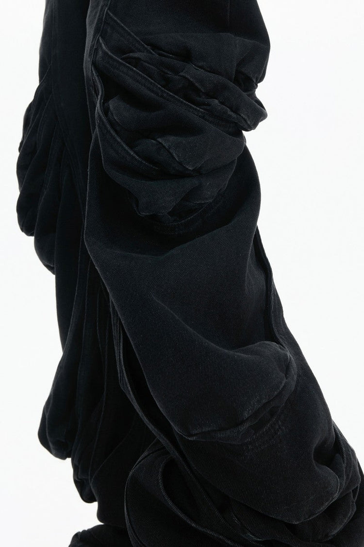 Deconstructed Washed Stacked Jeans