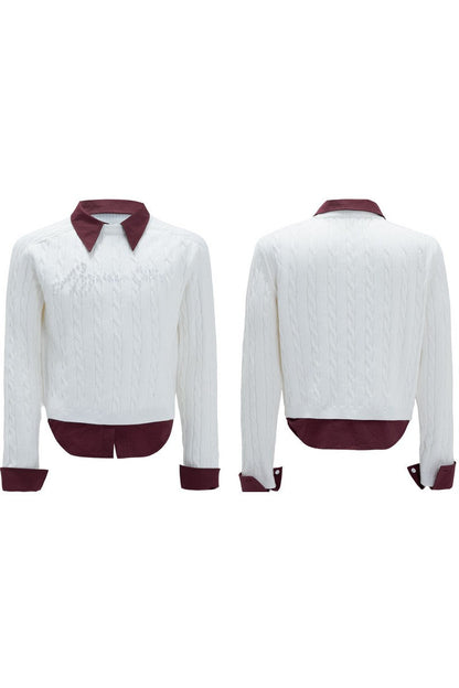 Layered Pearl Knit Sweater