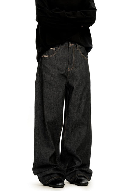 Raw Denim Straight Jeans