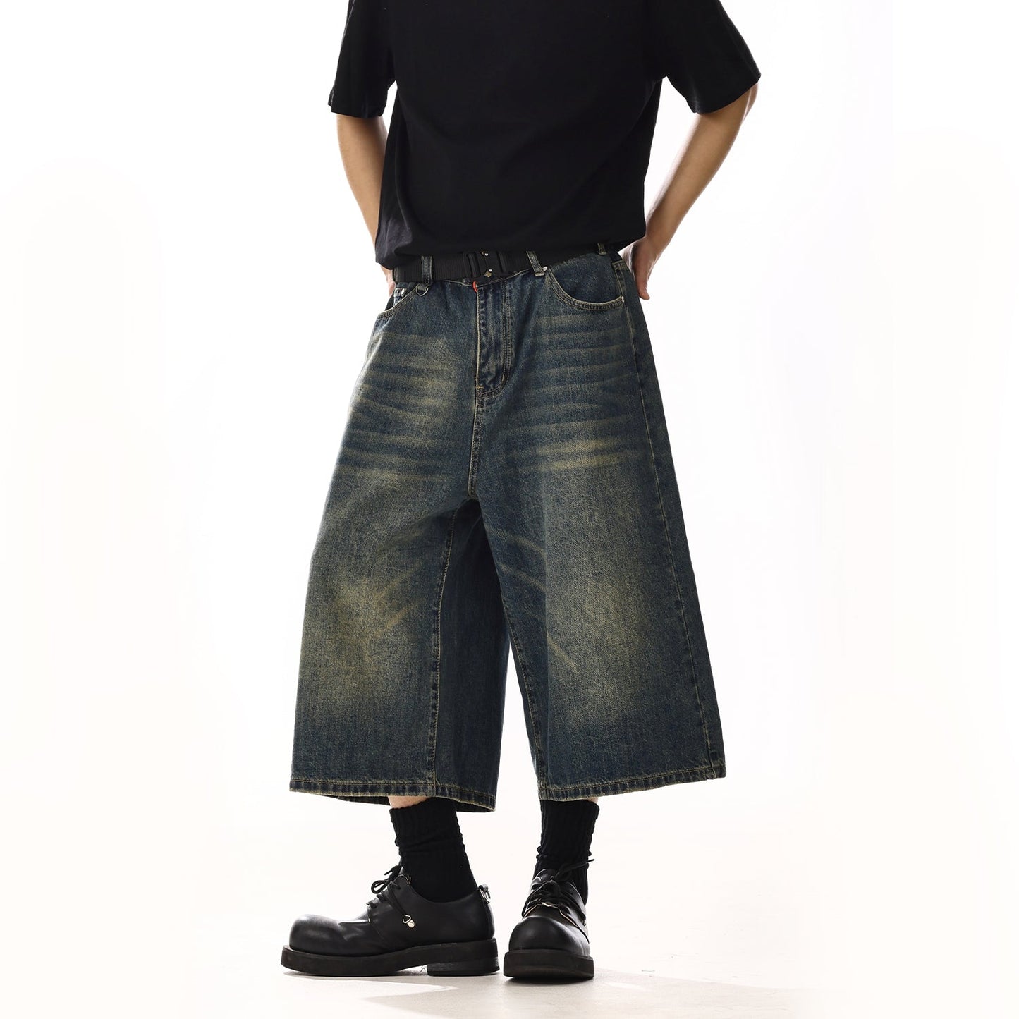 Vintage Black Cropped Shorts