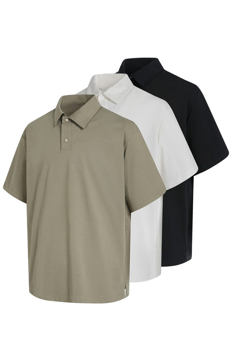 Heavyweight Basic Collar Polo Shirt — GUGR — view 4