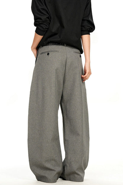 Double Pleat Curved Trousers