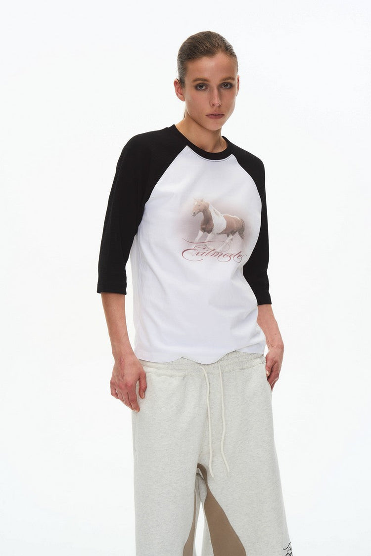 Waffle Three Quarter Raglan Tee — Blind/No Plan — view 3