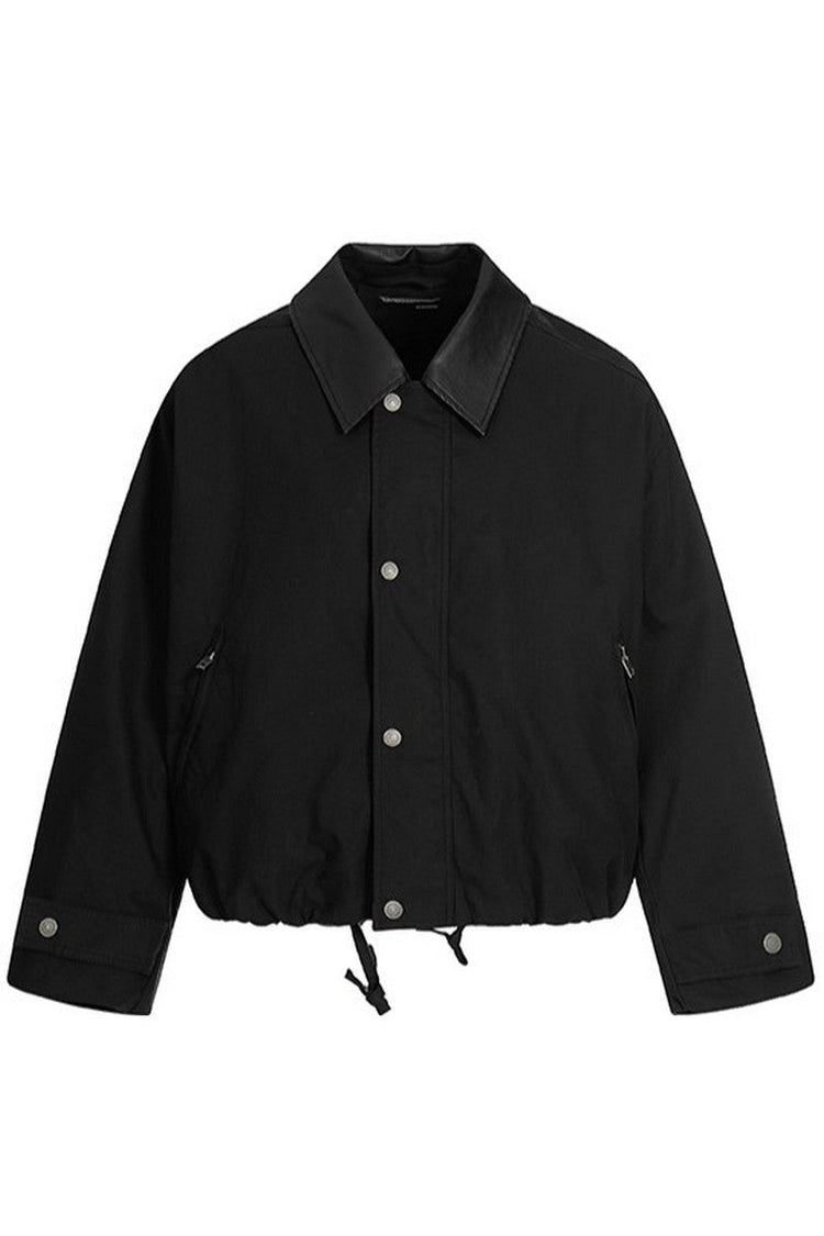 Black Minimalist Casual Jacket — Trenqor Basics — view 7