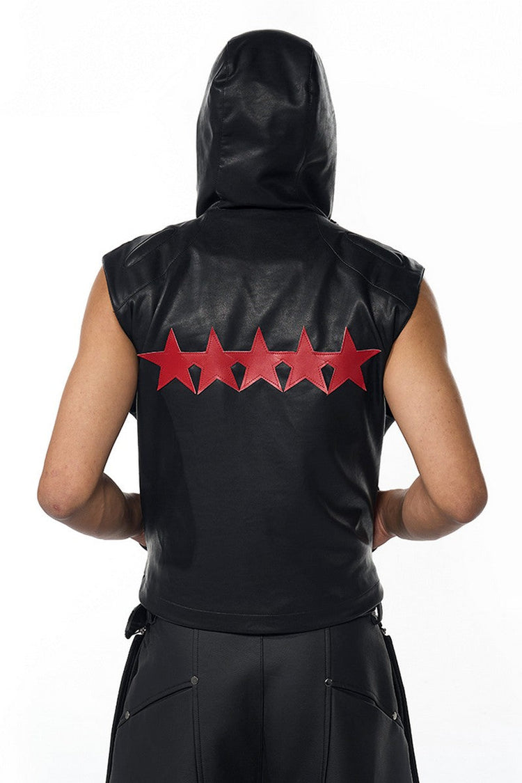 Hooded Star Patch Vest — STARTEXCEEDEND — view 2