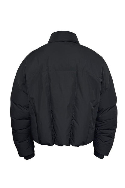 Curved Zip High Neck Puffer