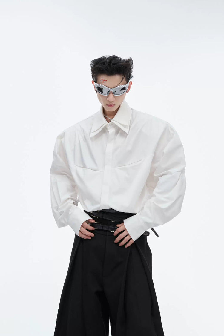 Layered Collar Deconstructed Shirt — Argue Culture — view 3