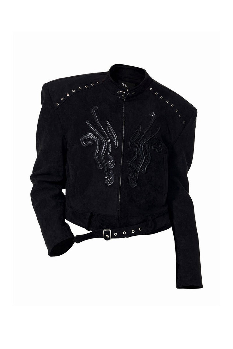 Suede Panel Padded Jacket — STARTEXCEEDEND — view 5