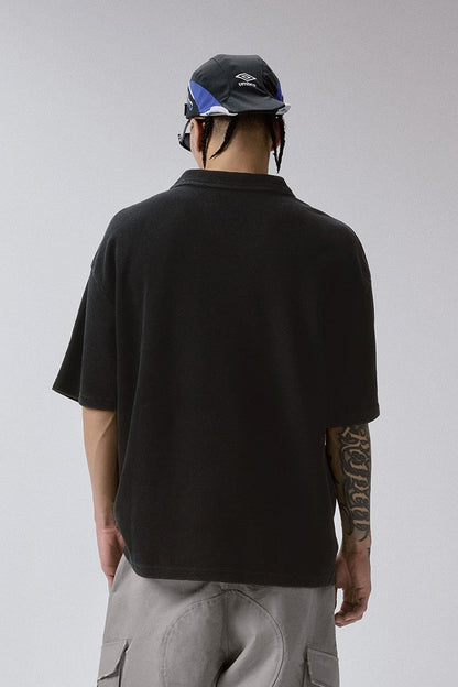 Distressed Printed Polo Shirt