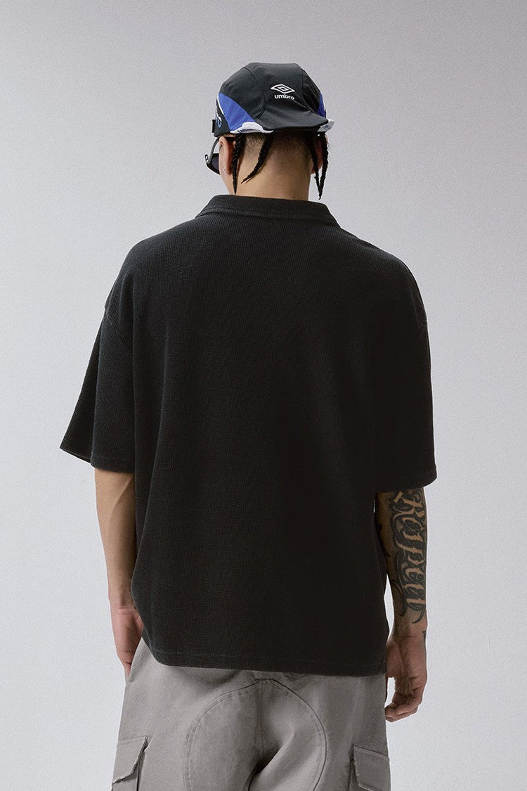 Distressed Printed Polo Shirt — F2CE — view 3