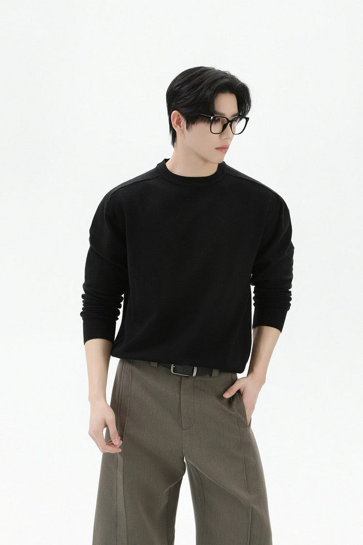 Crewneck Oversized Knit Sweater — Turntide — view 3