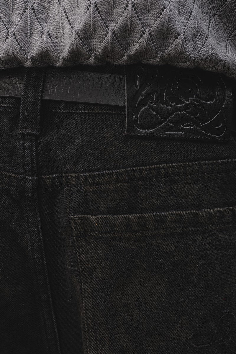 Washed Black Banana Jeans