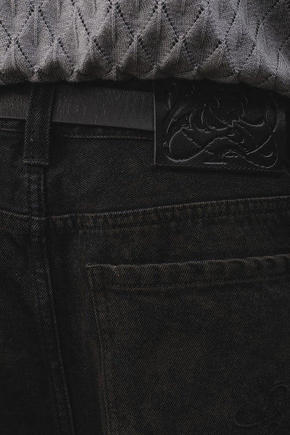 Washed Black Banana Jeans