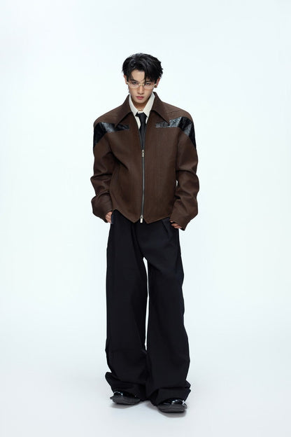 Glossy Deconstructed Cropped Jacket