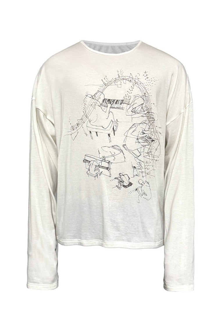 Piano Print Long Sleeve