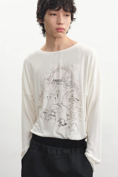 Piano Print Long Sleeve