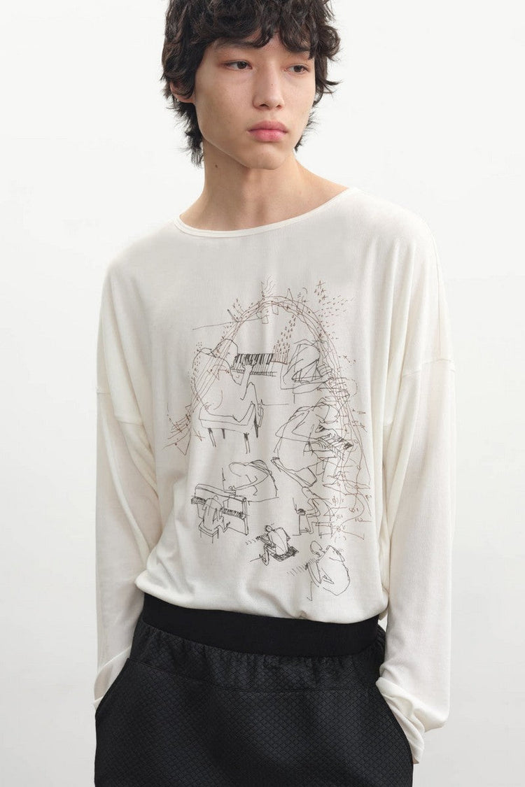 Piano Print Long Sleeve
