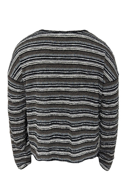 Striped Knit Oversized Long Sleeve