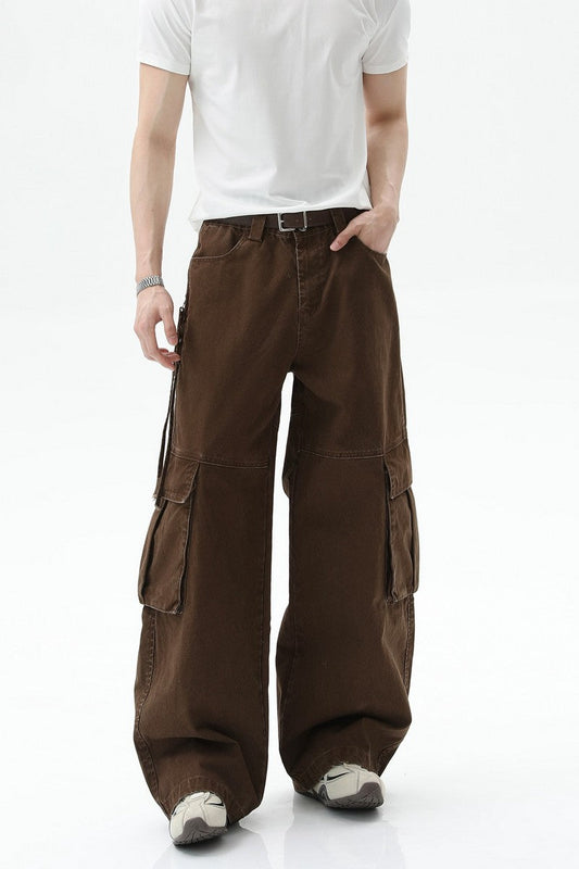 Deconstructed Cargo Denim Jeans