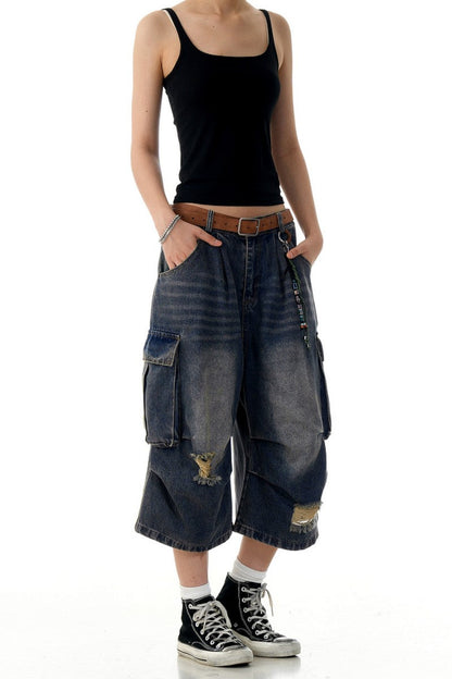 Blue Cargo Jorts