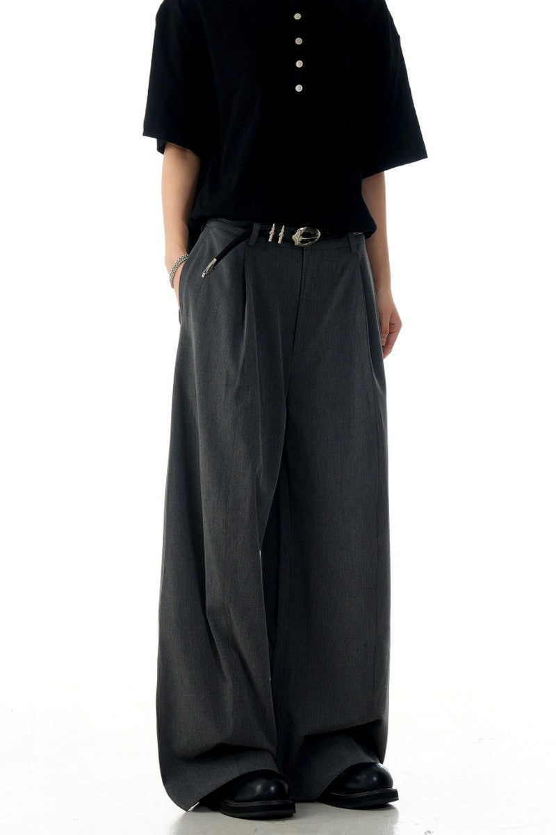 Gray Straight Trousers