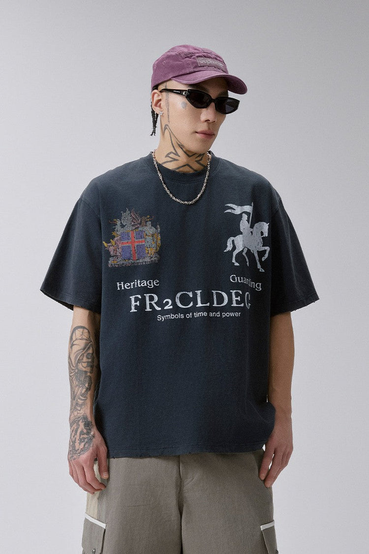 Distressed Badge T-Shirt — F2CE — view 2