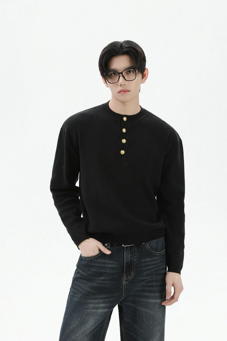 Henley Wool Knit Sweater — Turntide — view 3
