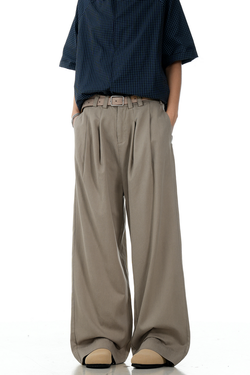 Camel Pleated Trousers