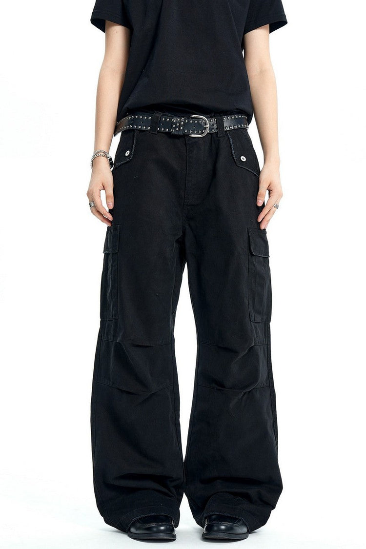 Distressed Washed Cargo Pants — Trenqor Basics