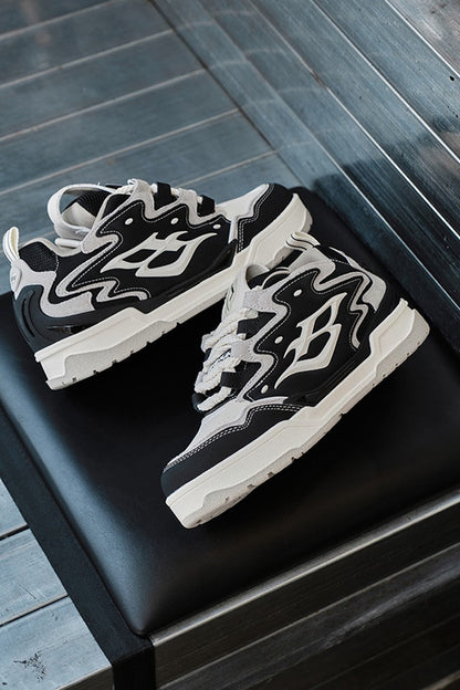 Black Flame Low Top Sneakers