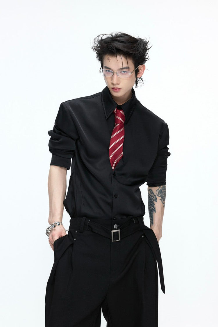 Satin Draped Shirt — Argue Culture — view 4
