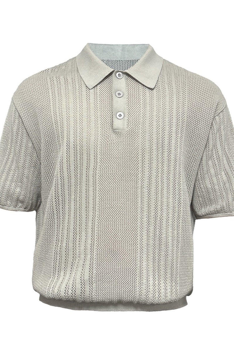 Open Knit Polo Tee