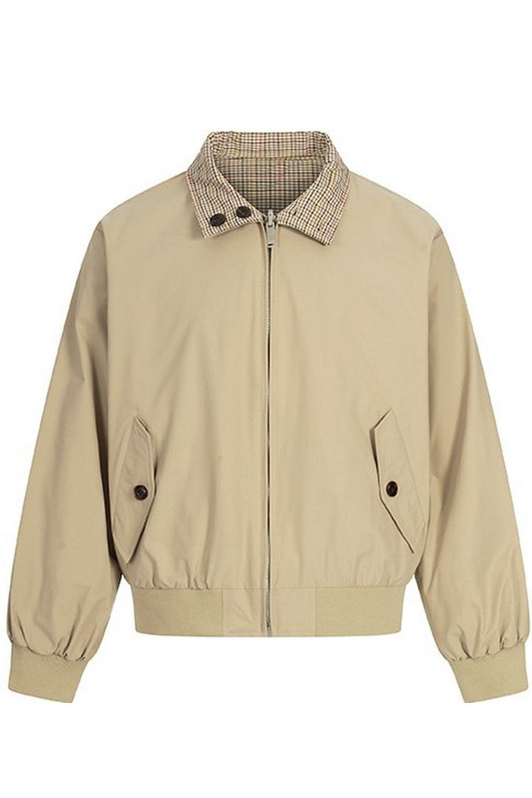 Reversible Plaid Collar Jacket — Trenqor Basics — view 6