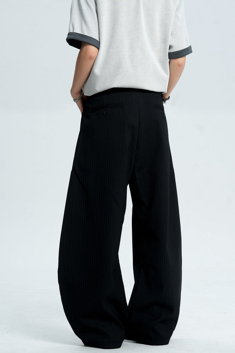 Striped Pleated Dress Pants — Trenqor Basics — view 3