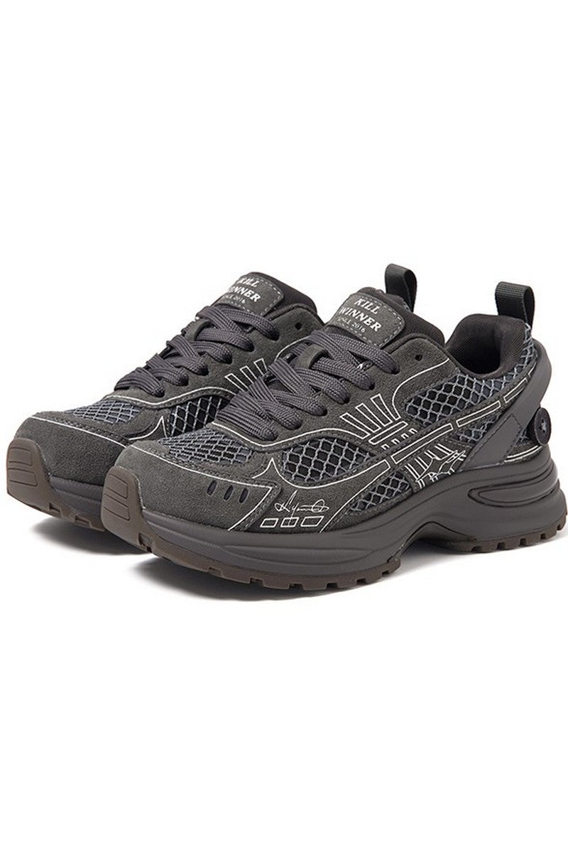 Gray Chunky Running Sneakers