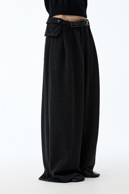 Pleated Jacquard Camo Trousers